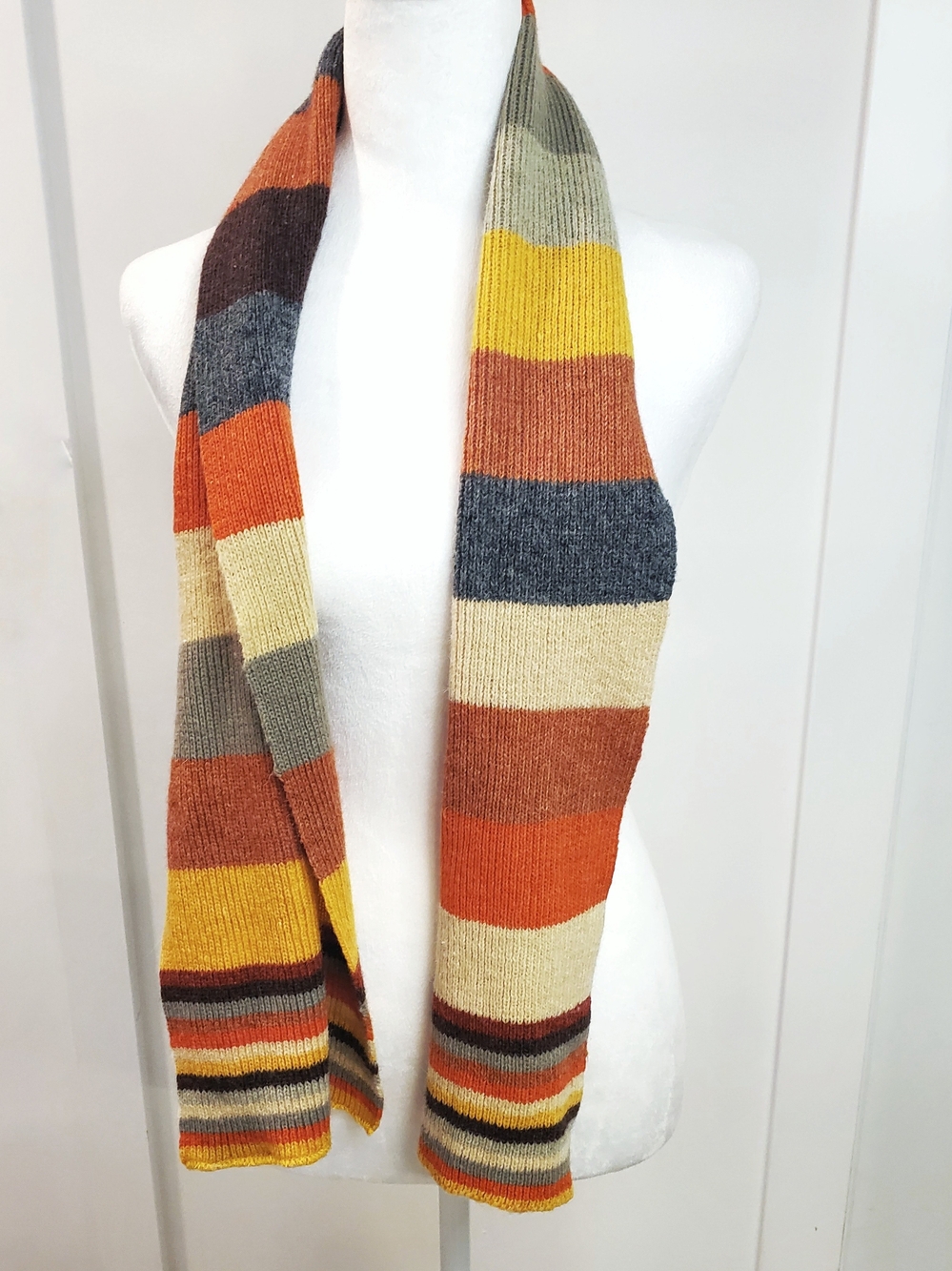 Striped Knit Scarf - Multi-Color - Picture 3 of 3